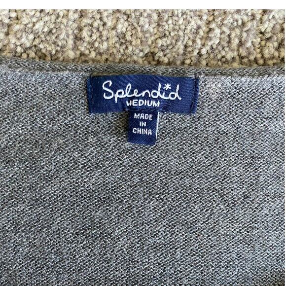 EUC Splendid Cashmere Blend Colorblock Sweater Gray Blue Women's Size Medium - Picture 5 of 6